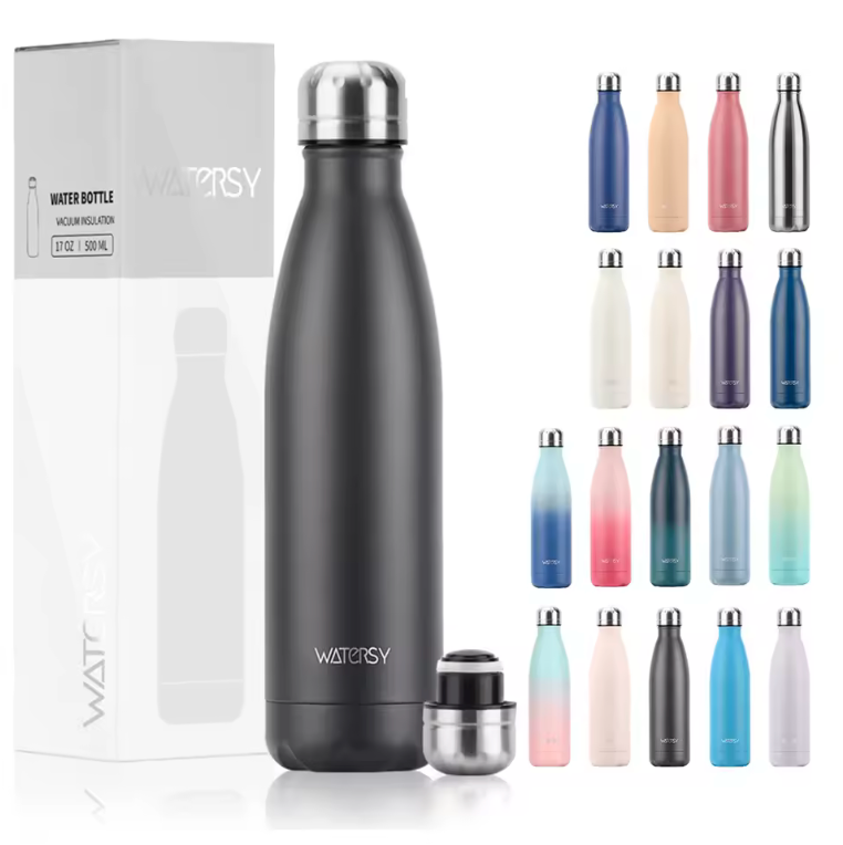 WATERSY™ 500ml Premium Stainless Steel Thermo Bottle – Gradient Insulated Water Flask for Hot & Cold Drinks