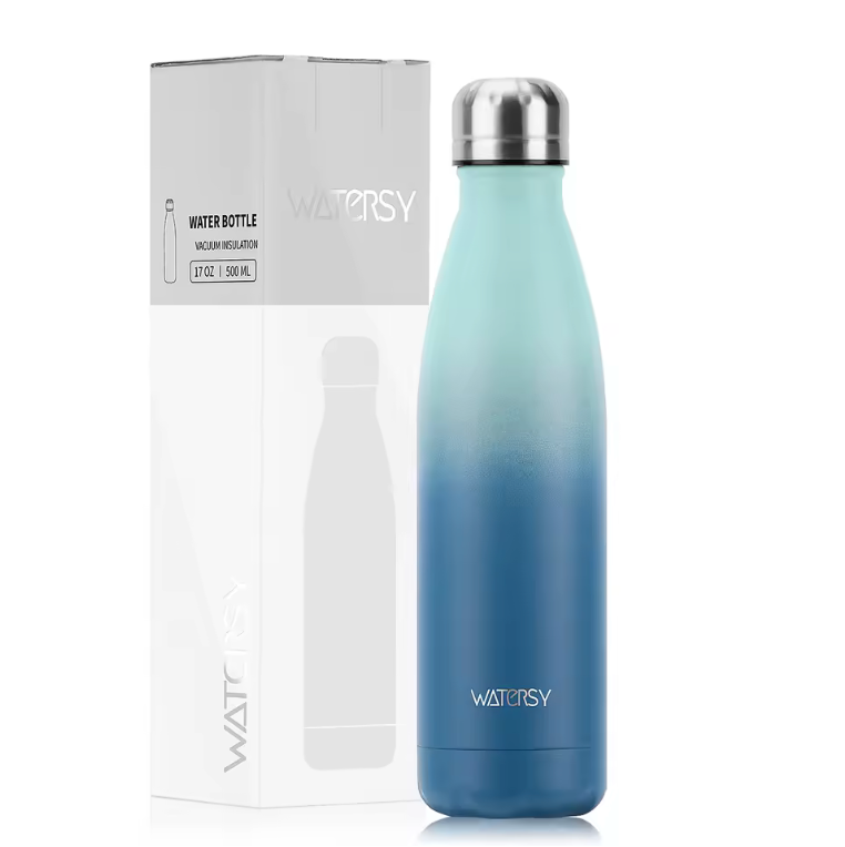WATERSY™ 500ml Premium Stainless Steel Thermo Bottle – Gradient Insulated Water Flask for Hot & Cold Drinks