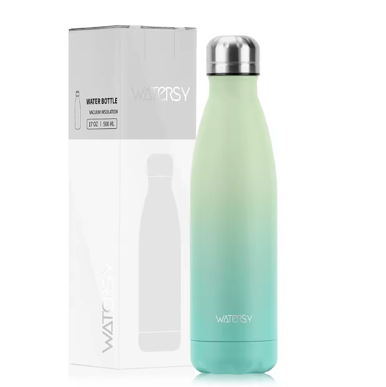 WATERSY™ 500ml Premium Stainless Steel Thermo Bottle – Gradient Insulated Water Flask for Hot & Cold Drinks