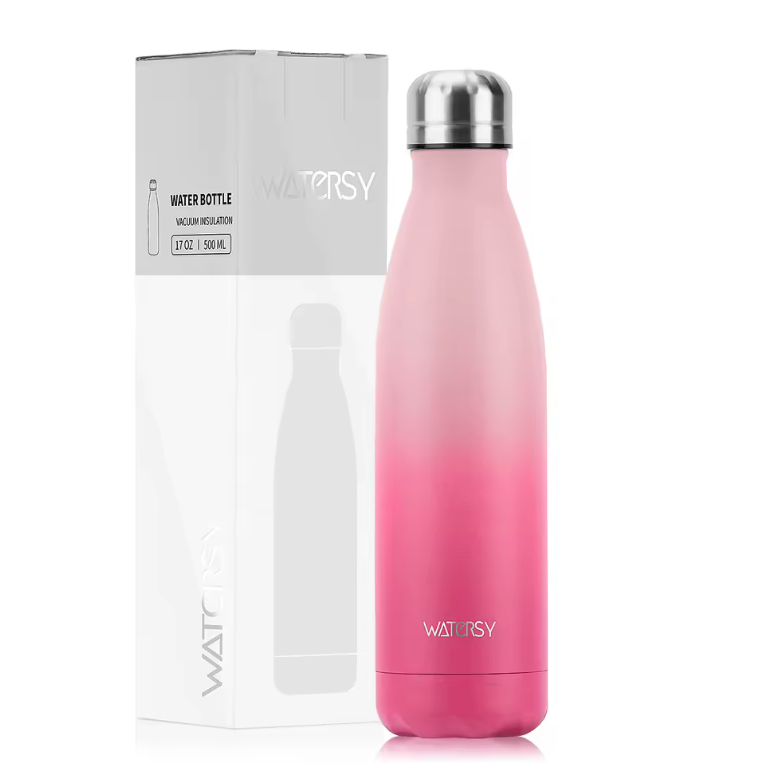 WATERSY™ 500ml Premium Stainless Steel Thermo Bottle – Gradient Insulated Water Flask for Hot & Cold Drinks