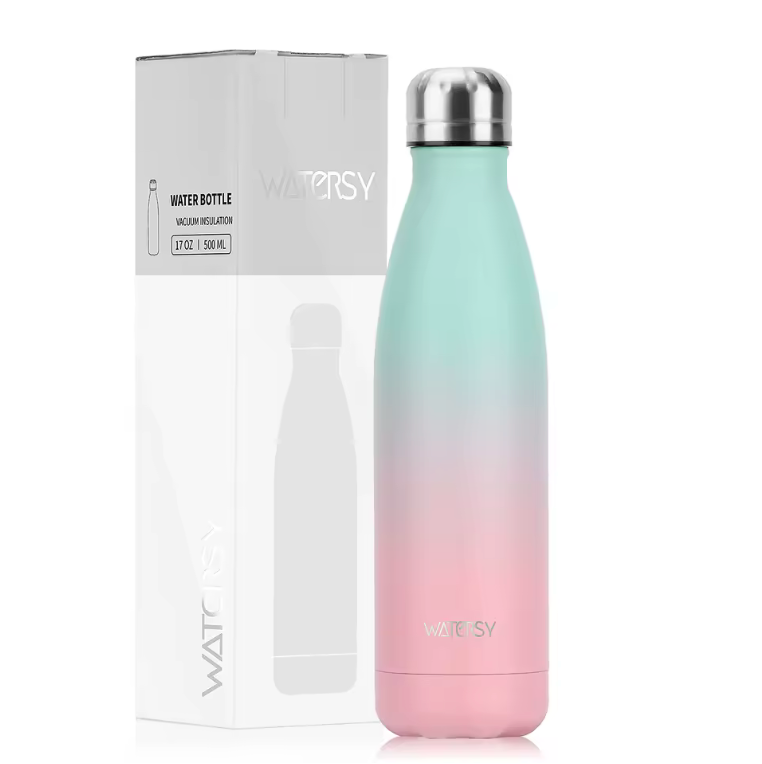 WATERSY™ 500ml Premium Stainless Steel Thermo Bottle – Gradient Insulated Water Flask for Hot & Cold Drinks