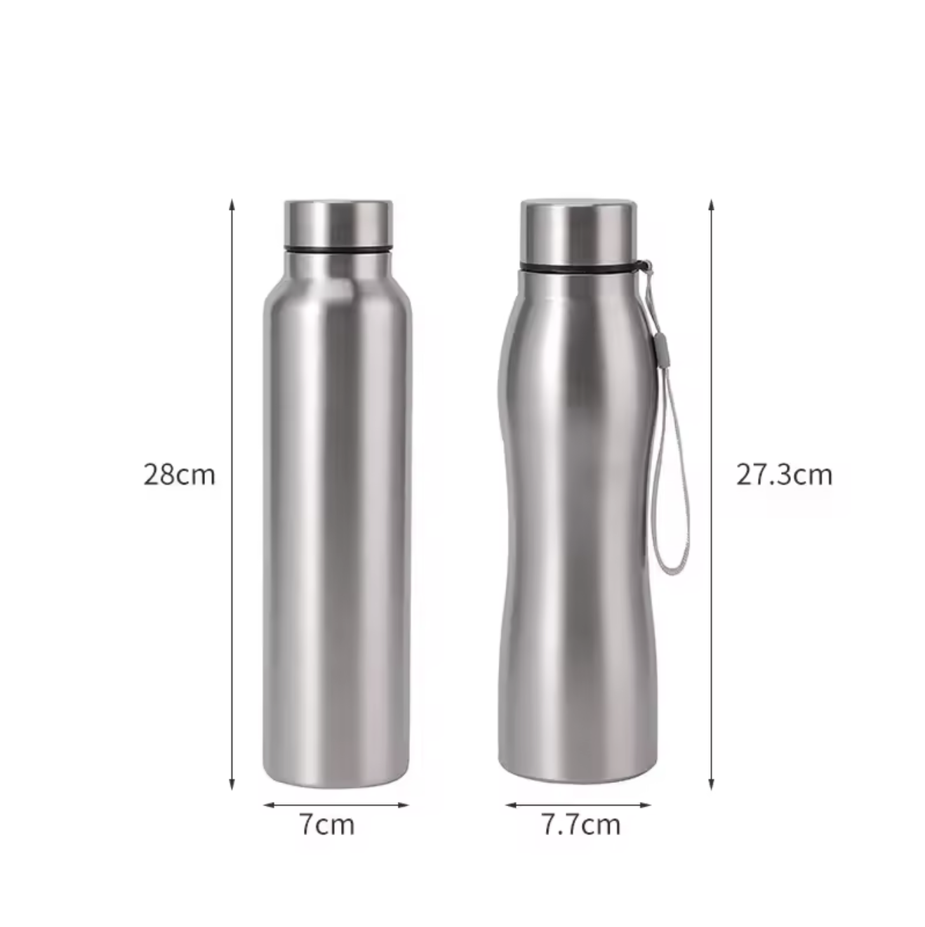STEELFORCE™ 1000ml Stainless Steel Sports Water Bottle – Durable Metal Flask for Gym, Hiking & Daily Hydration
