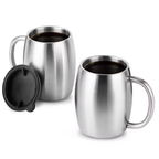 Double-Walled Vacuum Insulated Stainless Steel Thermal Mug (100ml) – Premium Ergonomic-Handle Coffee & Beverage Stein