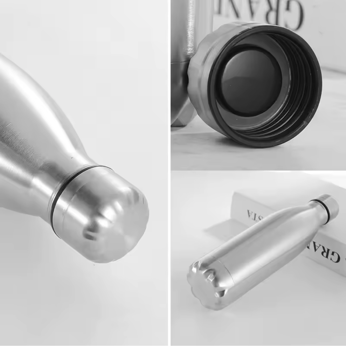 Sleek Stainless Steel Insulated Water Bottle (350ml/1.0L Options) – Modern Cycling, Gym & Outdoor Sports Flask with Secure Cap