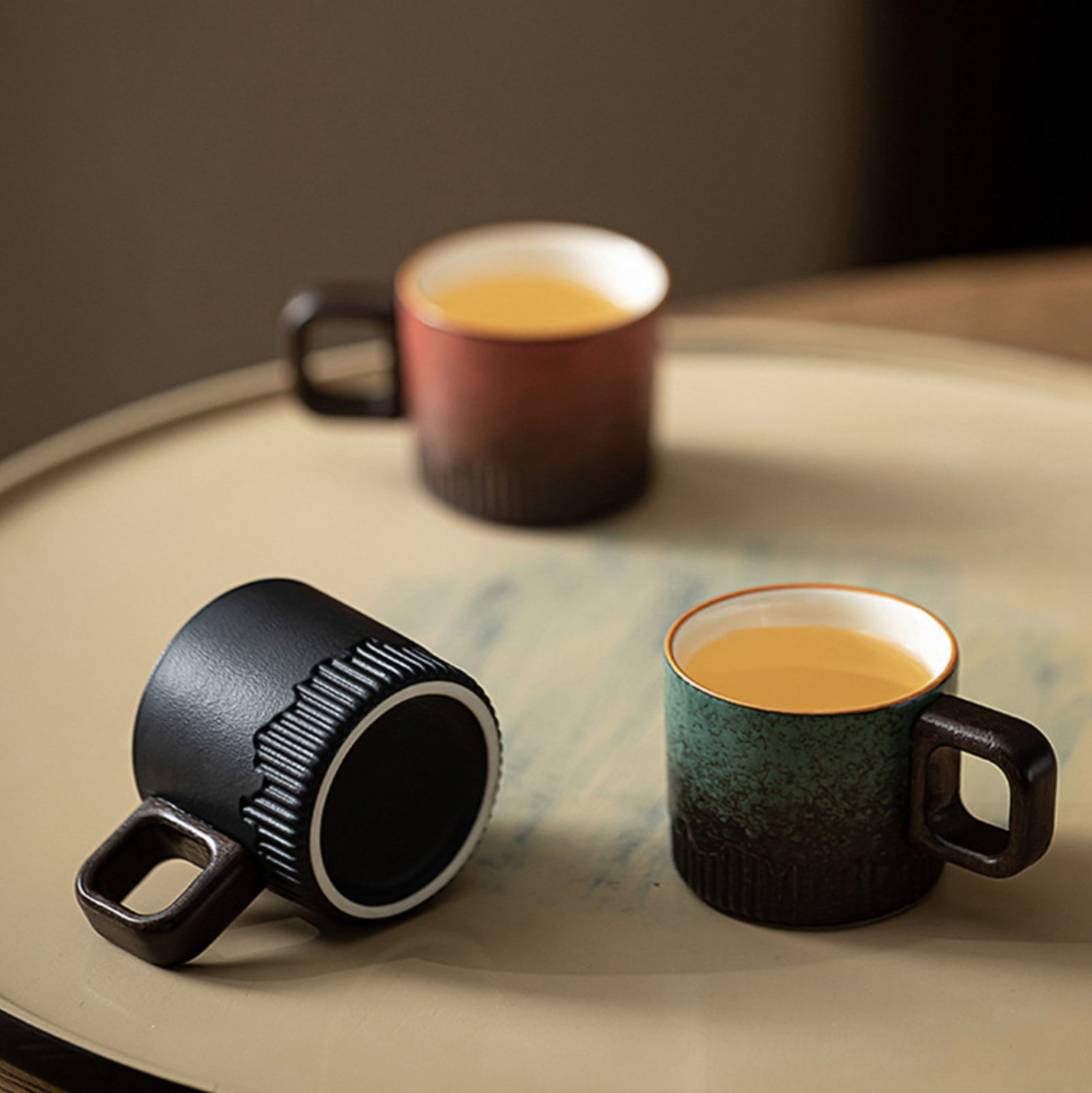 ALAVRİN™ 60ml Luxury Ceramic Tea Cup – Handcrafted Gradient Mini Espresso & Gongfu Cha Mug