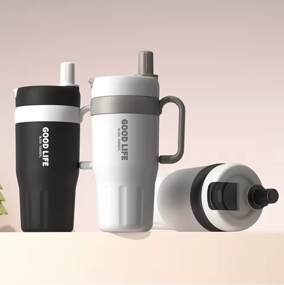 GOODLIFE™ Premium Stainless Steel Thermo Mug 620ml – Leakproof Coffee Cup with Straw for Office & Travel