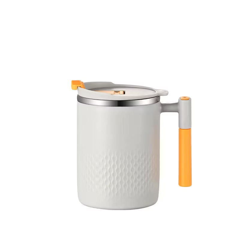 Premium 304 Stainless Steel Thermal Mug with Lid & Handle – Double-Walled Insulated Cup for Hot & Cold Beverages (Japanese Minimalist Design)