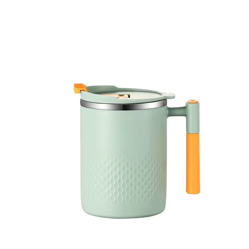 Premium 304 Stainless Steel Thermal Mug with Lid & Handle – Double-Walled Insulated Cup for Hot & Cold Beverages (Japanese Minimalist Design)